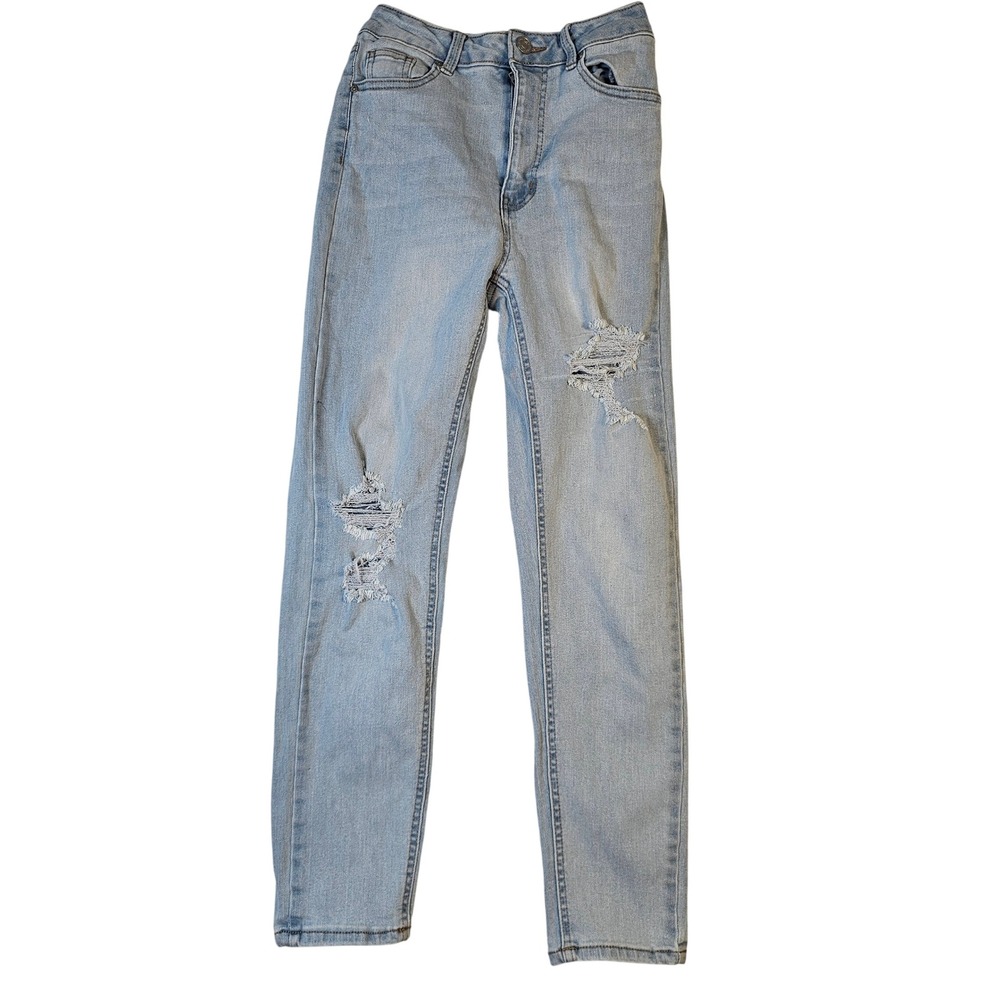 Refuge Denim Beverly Hills Light Wash Distressed High Rise Skinny Jeans Size 0